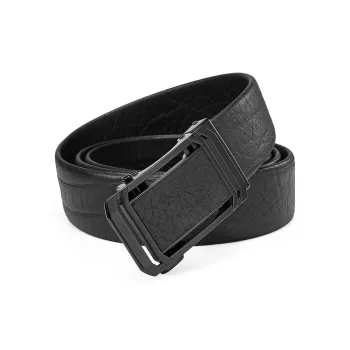 JAGUAR Top Grain Cow Leather Leather Belts Men's Black Width 3.55cm