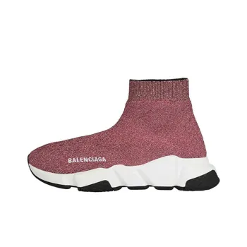 Balenciaga Speed Lurex Knit Metallic Pink Women's