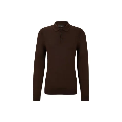 HUGO BOSS Polo Shirts Men Dark Brown