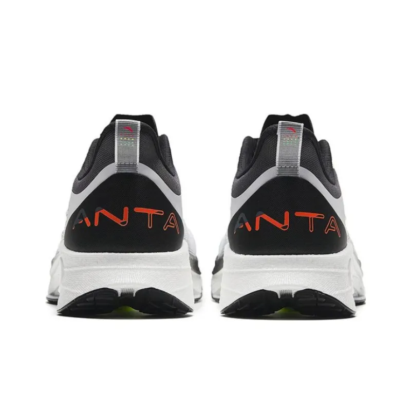 Anta MACH 3.0 Wear Resistant Low Top Running Shoes Men's Black White Gray-4