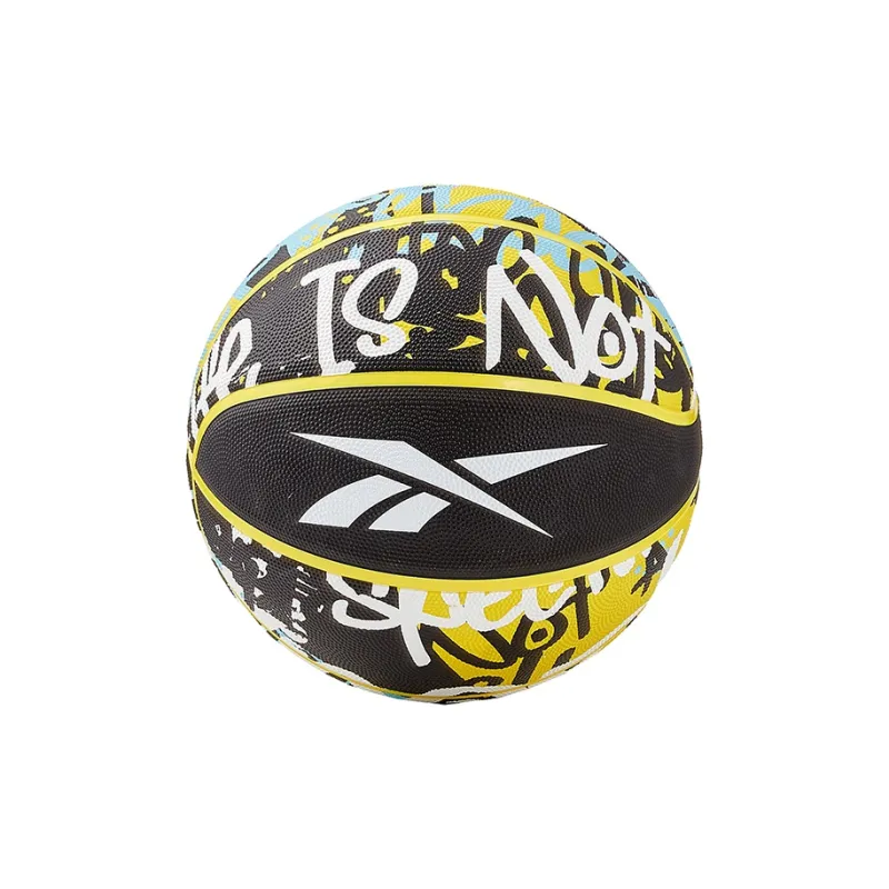 Reebok Rubber Basketball Black Yellow Size 7 Training Unisex-1