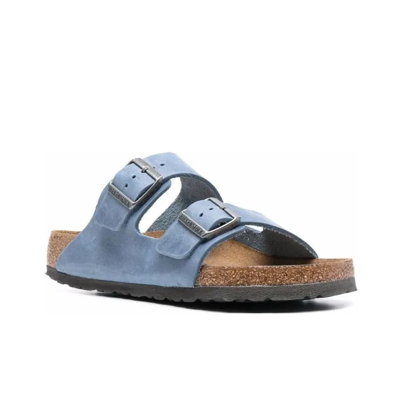 Birkenstock Arizona Shearling Stylish Sandals Men's Blue-1