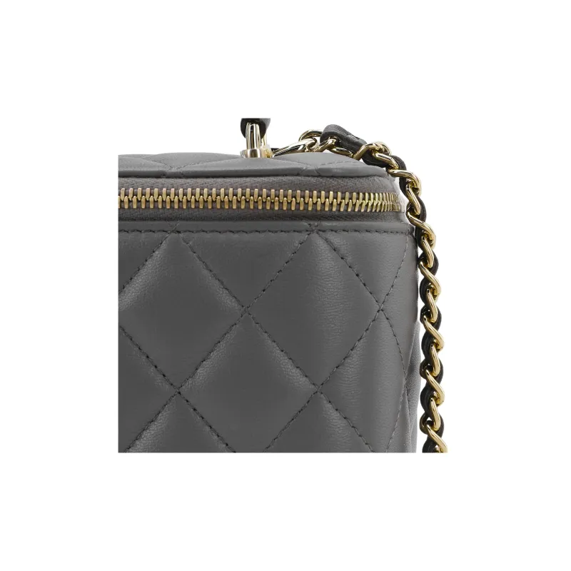 CHANEL 22A Early Autumn Sheepskin Box Bag, Shoulder Bag, Crossbody Bag, Handbag Women's Gray-7