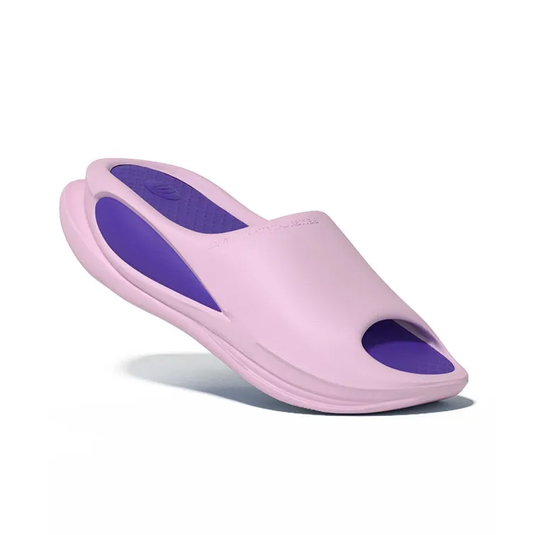 CHIKOKU Slide Slippers Unisex Black Upper Purple Sole/White Outer Black Base/Green Base With Blue Pattern/Pink Base With Purple Pattern/Titanium Black-13