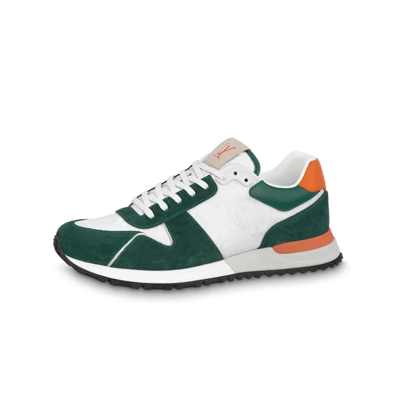 LOUIS VUITTON Run Away Sneakers 'White Green Orange'-2