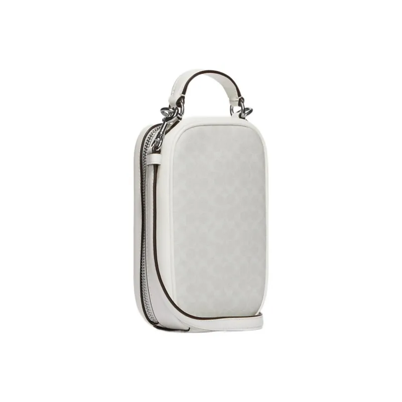 COACH Eva Coated Canvas With Smooth Leather Cell Phone Pouch Shoulder Bag Crossbody Bag Mini Women's White-1