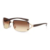 Gold Frame with Double Tea Brown Lens (TY0026-1)