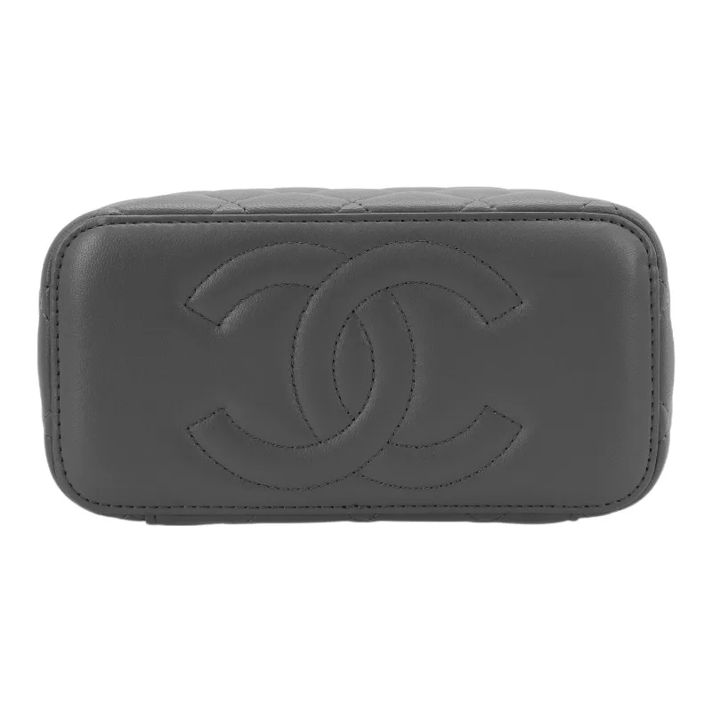 CHANEL 22A Early Autumn Sheepskin Box Bag, Shoulder Bag, Crossbody Bag, Handbag Women's Gray-4