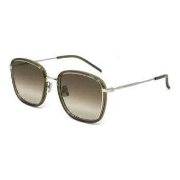 SAINT LAURENT Alloy Square Sunglasses Unisex Green