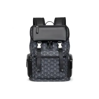 Slazenger Soft Leather Backpack Regular Unisex Pattern Black