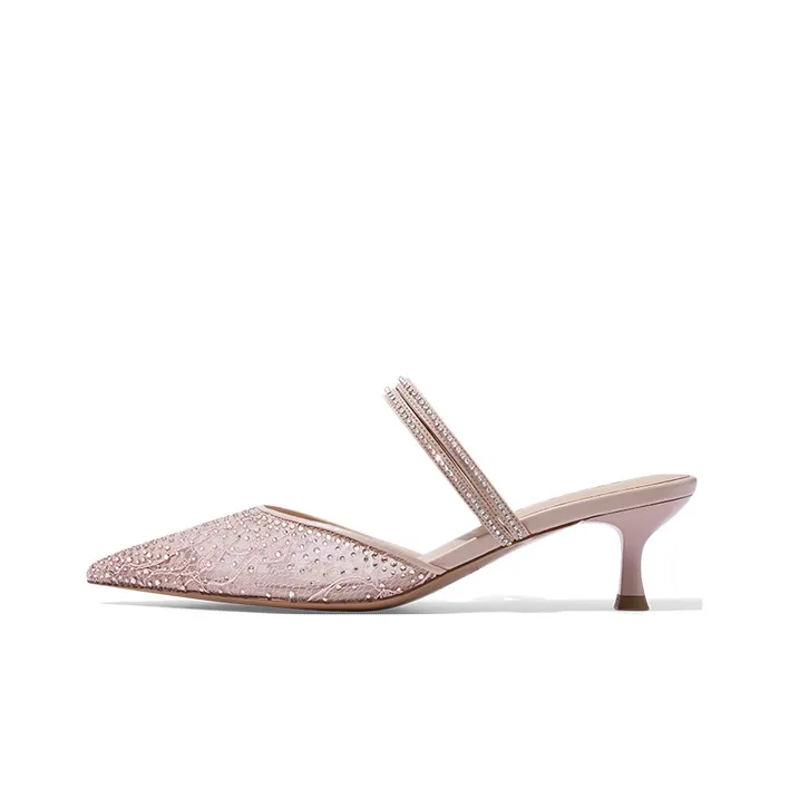 ZSAZSAZSU Diamond Rain Stylish Sandal 5cm Women's Pink-0
