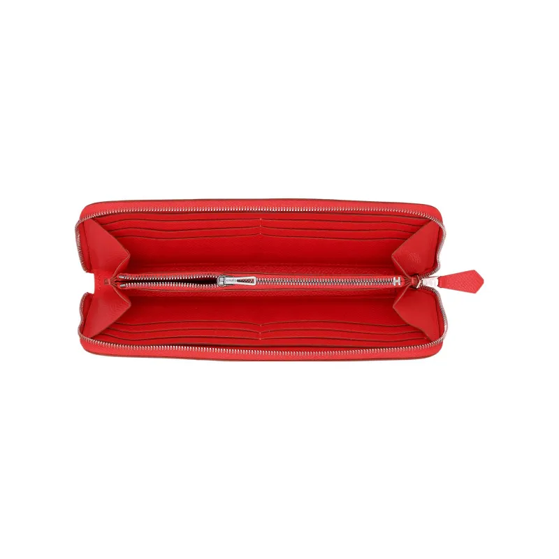HERMES Epsom Calfskin Wallet Unisex A5 Bougainvillea Dujuan Red-1