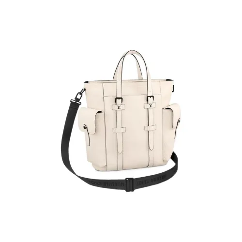 LOUIS VUITTON CHRISTOPHER Taurillon Leather Backpack Men's White