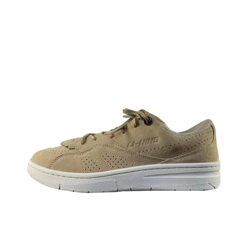 LiNing Anti Slip Wear Resistant Low Top Skateboard Shoes Men's Brown-0