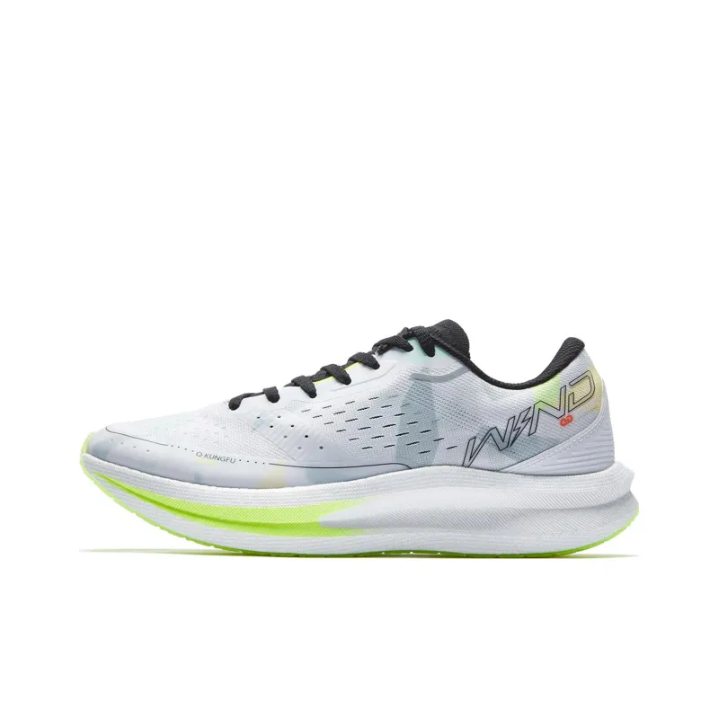 QIAODAN Strong Winds 1.0 Anti Slip Wear Resistant Low Top Running Shoes Men's Gray Green-0