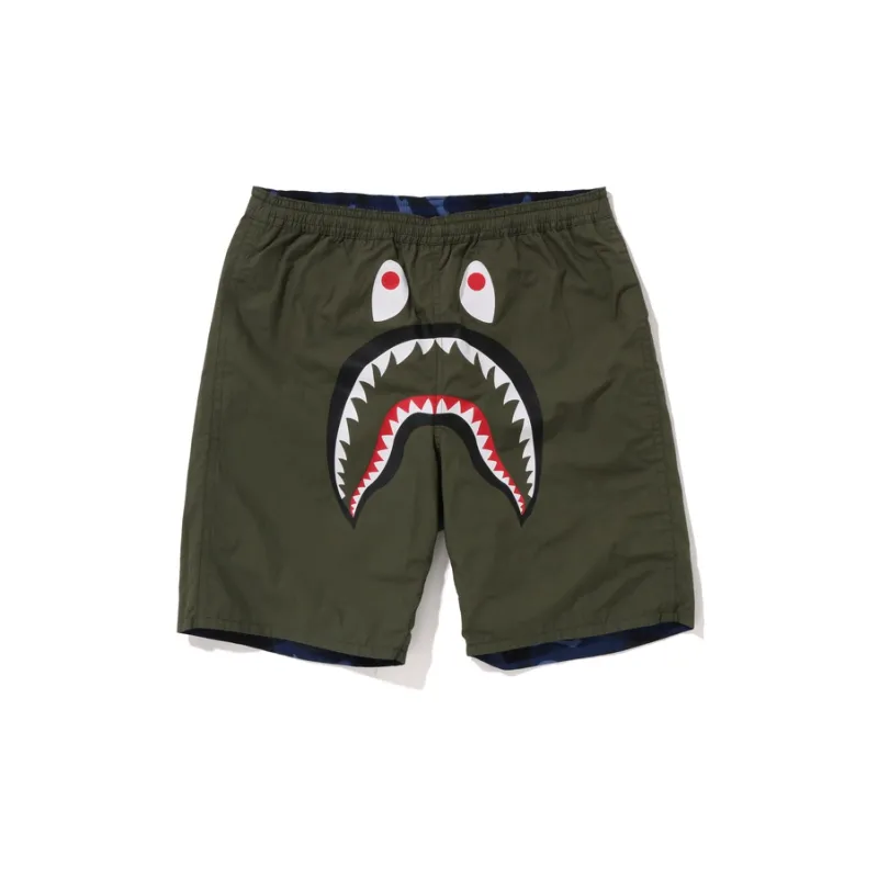 A BATHING APE Solid Shark Beach Shorts-1