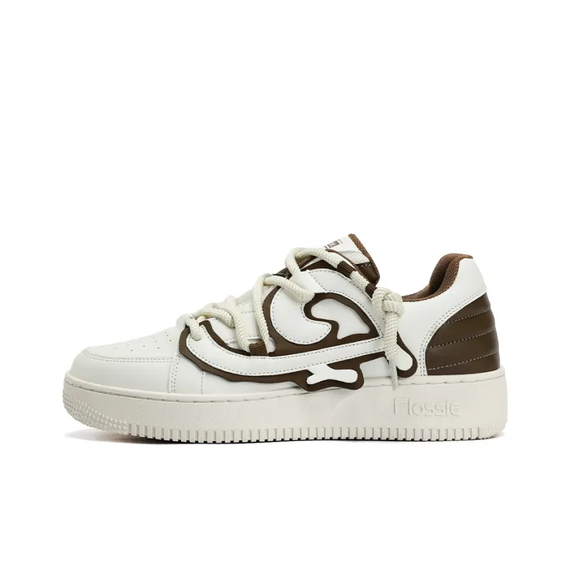 FLOSSIE Skateboard Shoes Unisex Low Top White Pink/White Black/White/Beige Khaki-6
