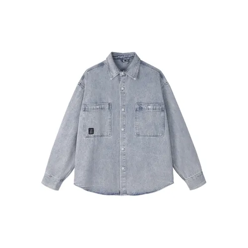 MATCHA STORY Denim Jackets Unisex Light Blue