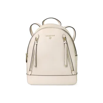 MICHAEL KORS MK Brooklyn Leather Backpack Medium Size Women's White