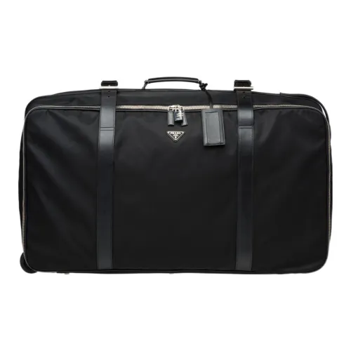PRADA Leather Suitcase Handbag Men's Black