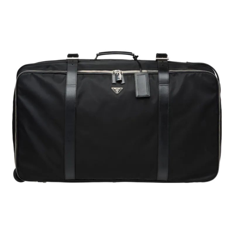 PRADA Leather Suitcase Handbag Men's Black-0