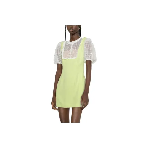 Self-portrait Short-Sleeved Dresses Women's Lime Green