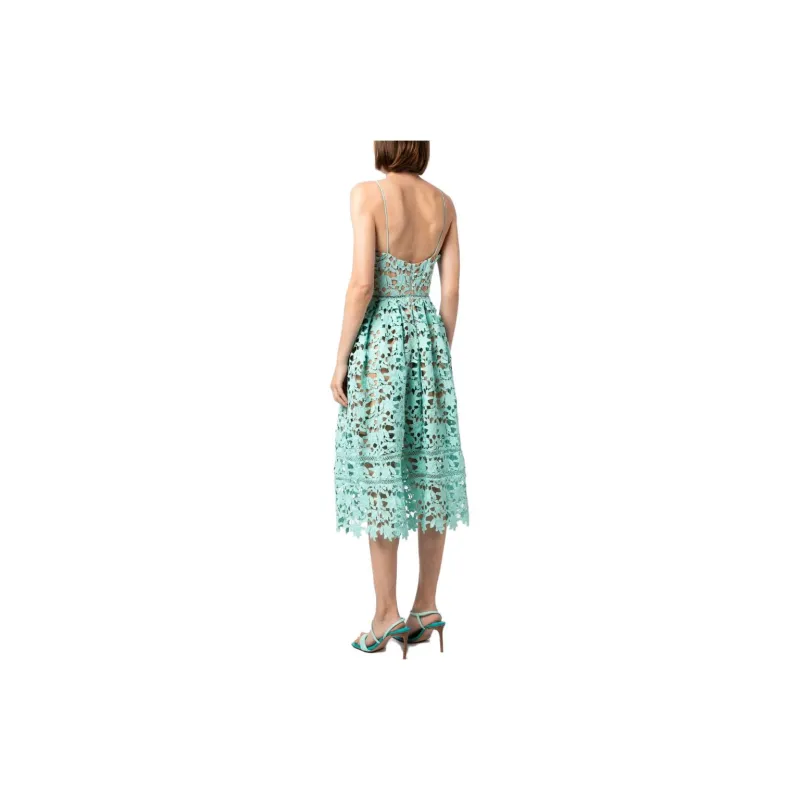 Self-portrait Aqua Azaelea Lace Midi Dress-1