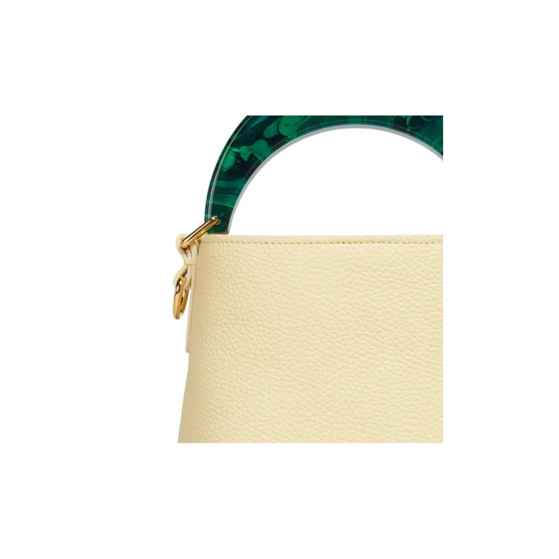 MARNI Venice Leather Bucket Bags Shoulder Bag Crossbody Bag Handbag Mini Women's Light Yellow-3