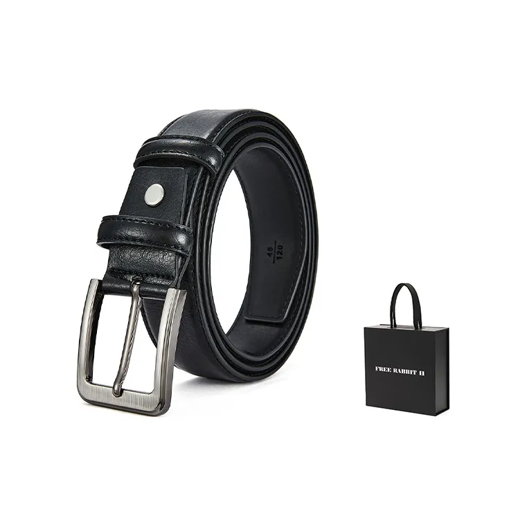 FREE RABBITⅡ Double Sided Pin Buckle Cow Split Leather Leather Belts Men's 3.3cm-4