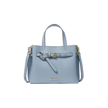MICHAEL KORS Emilia Litchi Grain Leather Briefcase, Handbag, Shoulder Bag, Crossbody Bag Trumpets Women's Blue