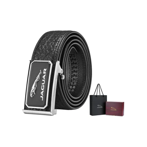 JAGUAR Leather Belts Men Inner Buckle, High-End Wooden Gift Box