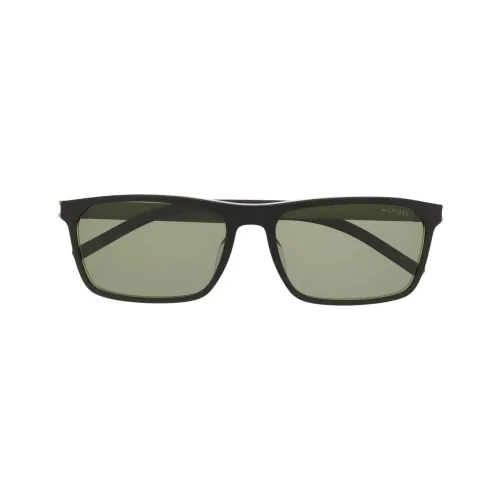 Tommy Hilfiger Plate Frame Rectangular Sunglasses Men's Gray