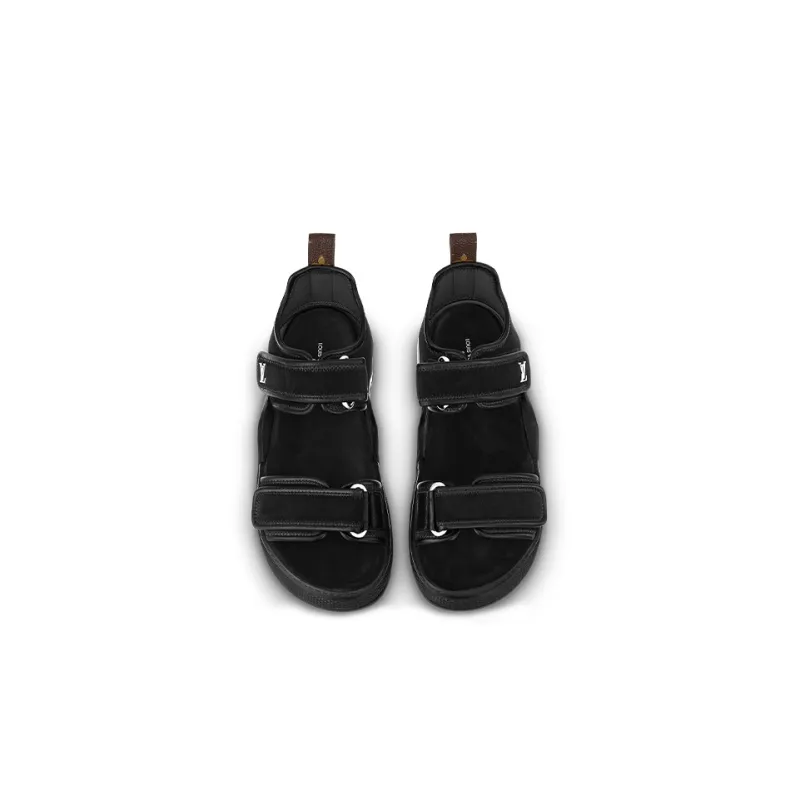 LOUIS VUITTON Lous Beach Sandals Women's Black-2