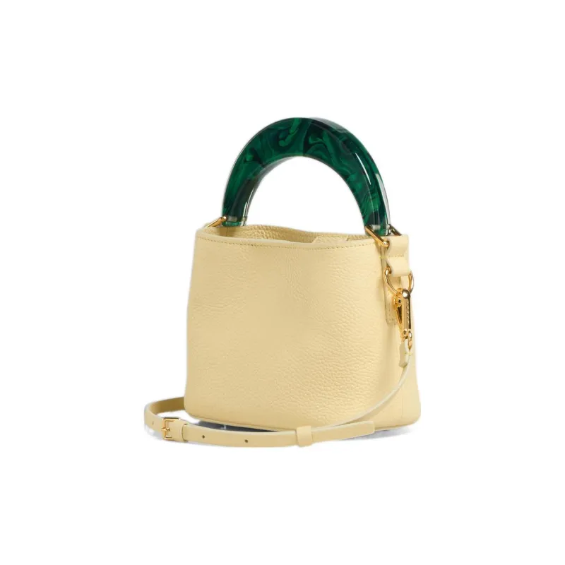 MARNI Venice Leather Bucket Bags Shoulder Bag Crossbody Bag Handbag Mini Women's Light Yellow-2