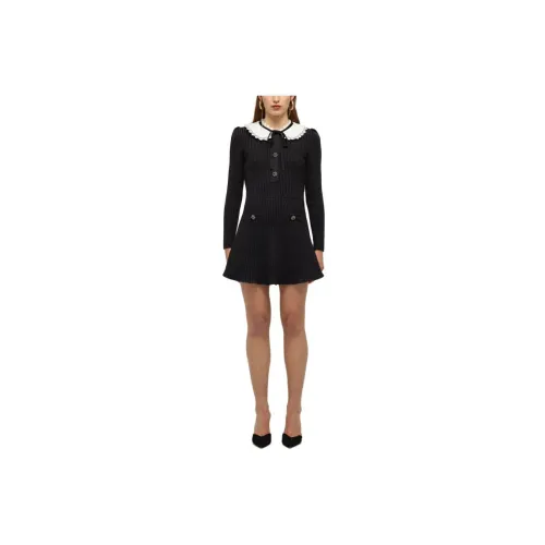 Self-portrait Long-Sleeved Dresses Women's Black