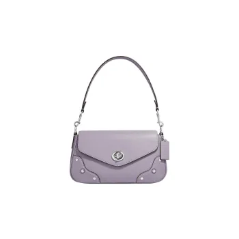 COACH Millie Pebbled Leather Shoulder Bag, Crossbody Bag Women's Purple