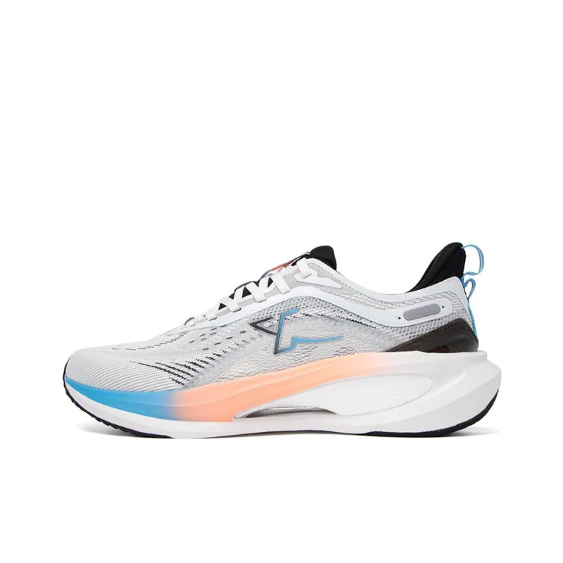 XTEP Wear Resistant Low Top Running Shoes Men's Black White Blue-0