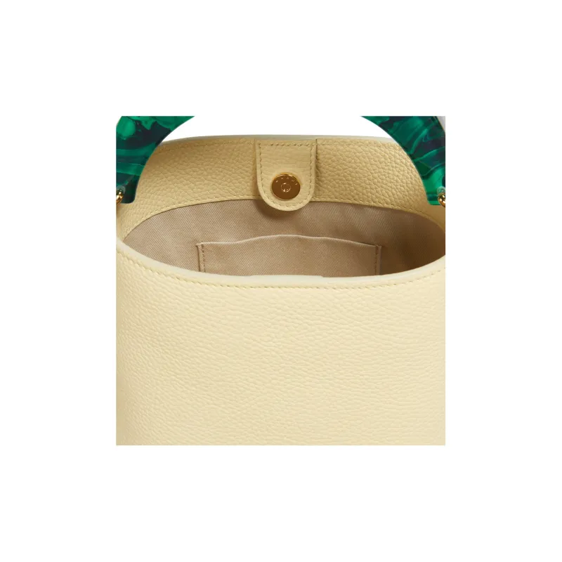 MARNI Venice Leather Bucket Bags Shoulder Bag Crossbody Bag Handbag Mini Women's Light Yellow-4
