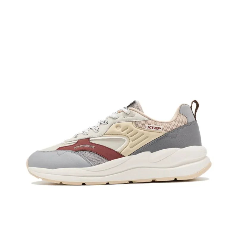 XTEP Light year 3.0 Anti Slip Wear Resistant Low Top Sports Casual Shoes Men's Red Gray-0