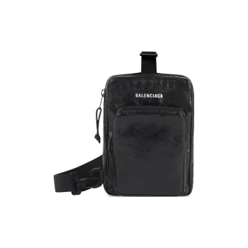 Balenciaga Explorer Sheepskin Shoulder Bag Crossbody Bag Men's Black