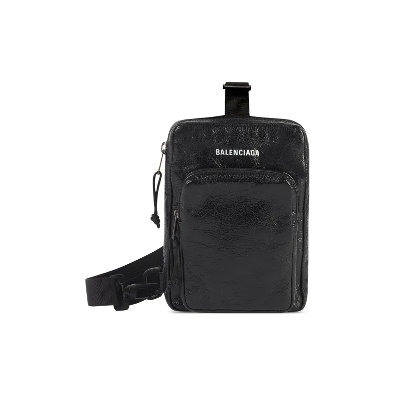 Balenciaga Explorer Sheepskin Shoulder Bag, Crossbody Bag Men's Black-0