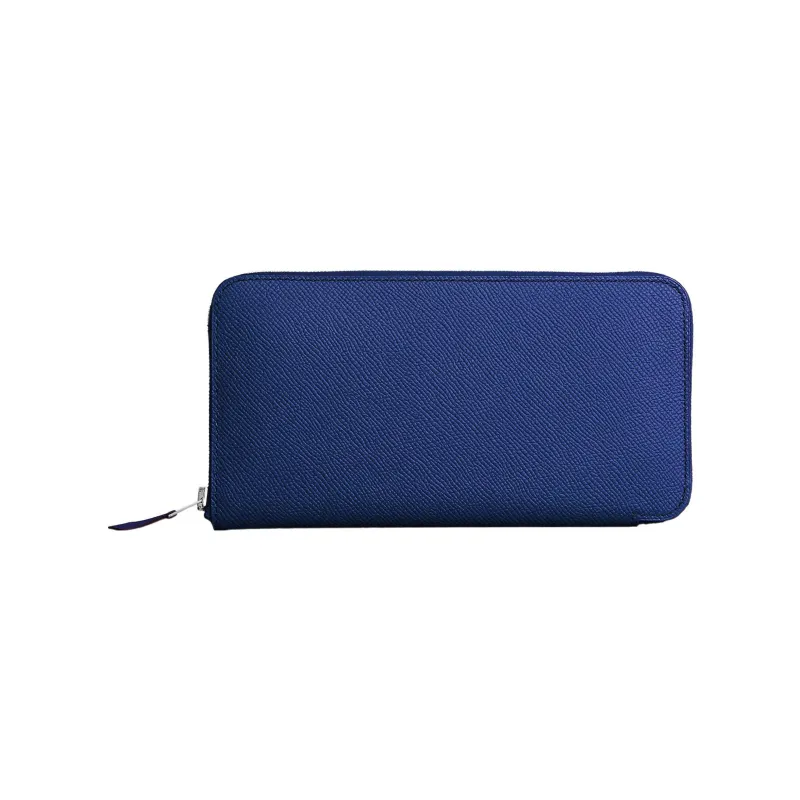 HERMES Epsom Calfskin Wallet Unisex 7T Electric Blue-0