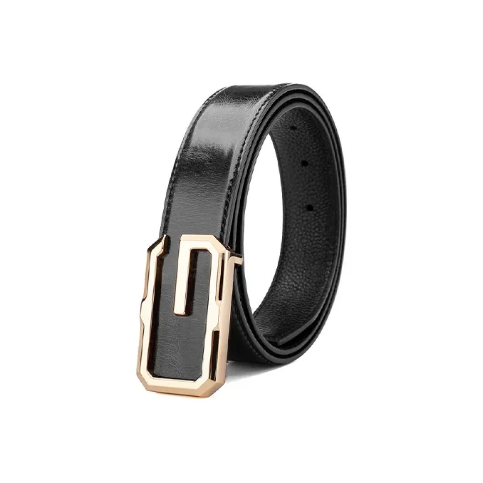 FREE RABBITⅡ Vintage Two Tone Youth Smooth Buckle Cow Leather Leather Belts Men's 3.5cm-3