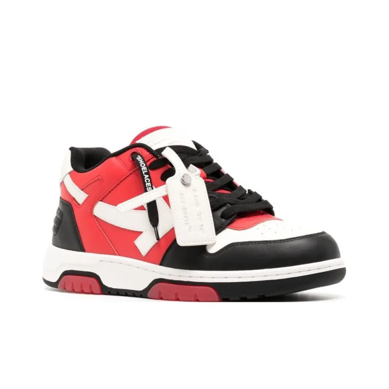 OFF WHITE Out Of Office Stylish Skateboarding Shoes Men's Red Black White-1