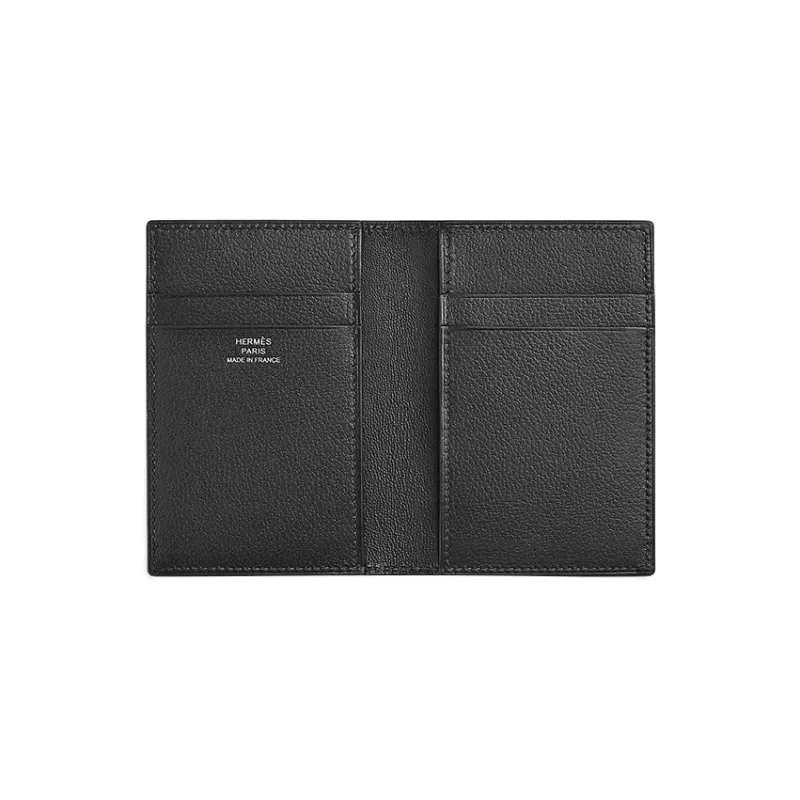HERMES MC2 Grained Calfskin Coin Purses Card Holders Women's 89 Noir Black-1