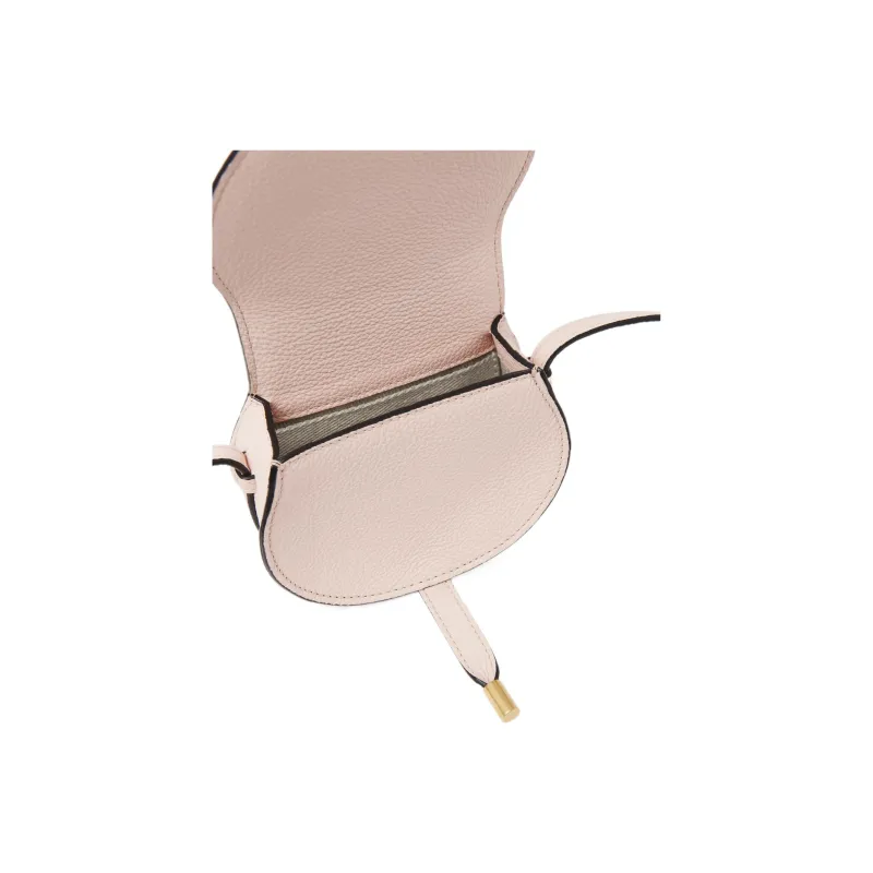 Chloe Marcie Brass And Grained Calfskin Saddle Bag Shoulder Bag Crossbody Bag Extra Mini Women's Light Blush Pink-2