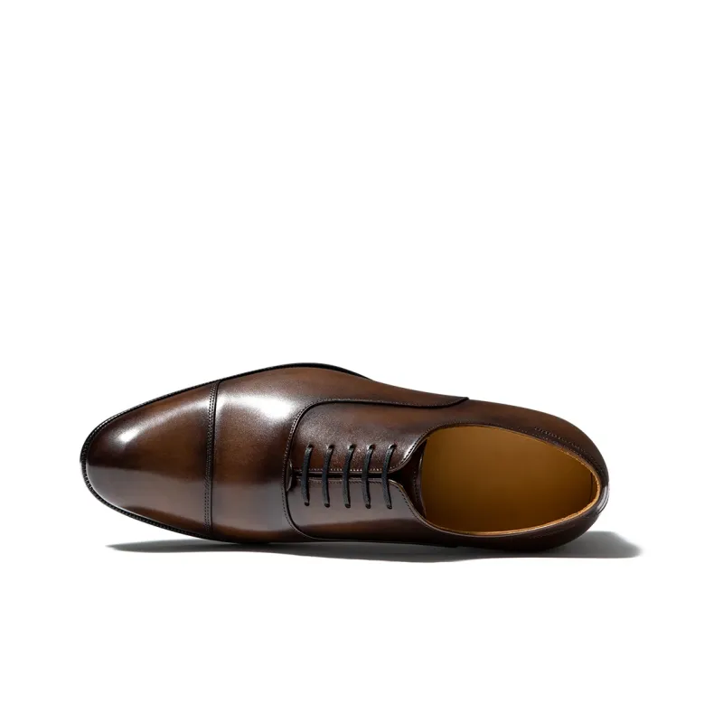 TRUFFAUT Vintage Polished Oxford Shoes Dress Shoes Men's Coffee Brown-3
