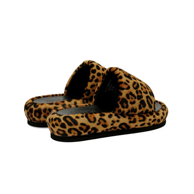 SMFK Slide Slippers Women's Leopard Print-1
