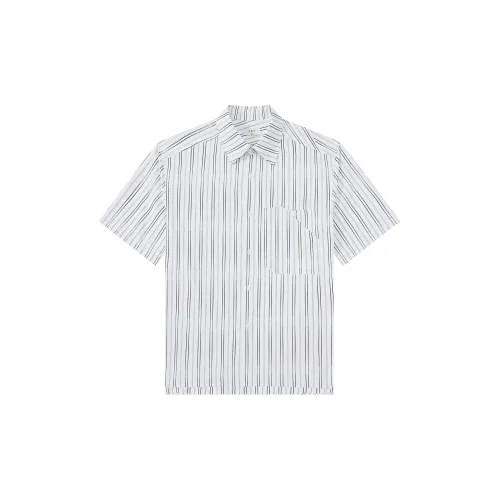 A.B.X Shirts Men White Base With Coffee Stripes