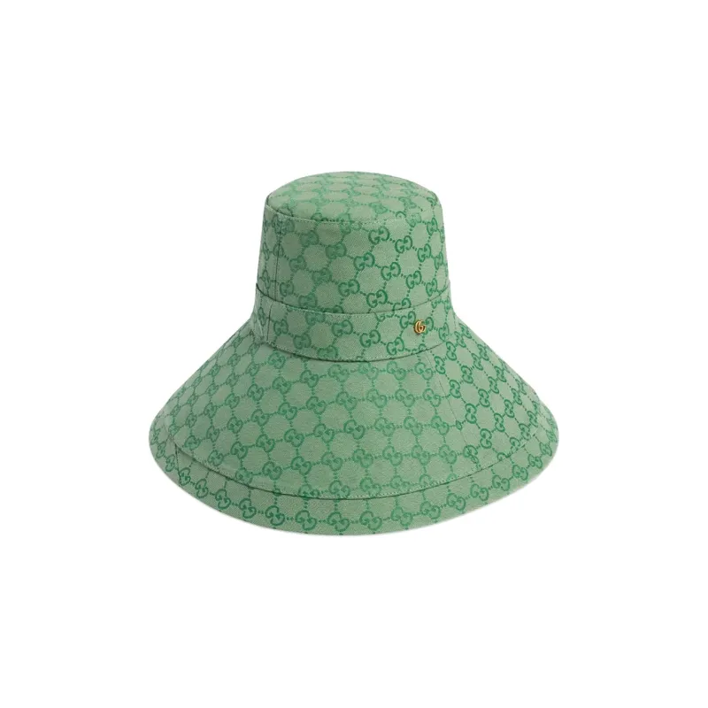 GUCCI Canvas Bucket Hats Women's Green-2